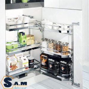 Tủ đồ khô 3 tầng Tandem Pantry Hafele 545.94.650