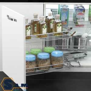 Giá góc liên hoàn nan tròn Eurogold EPS102 Inox mờ, xoay phải