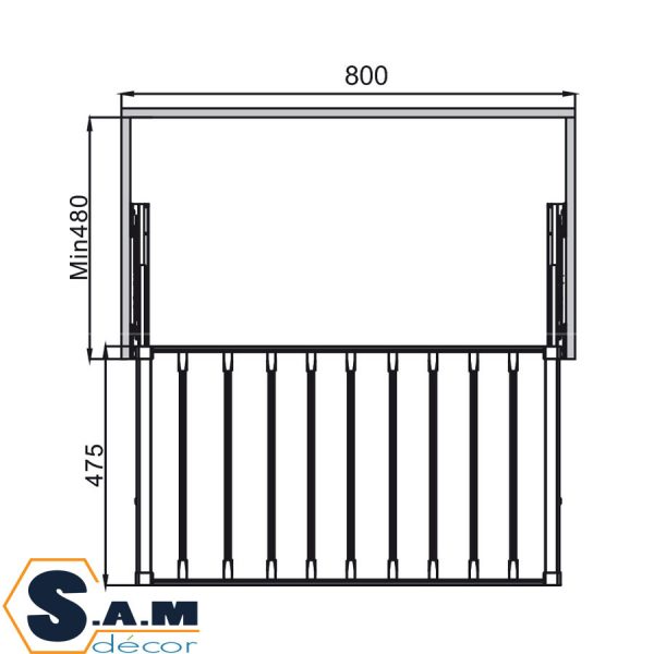 Móc treo quần Hafele 807.95.823 màu trắng, tủ 800mm