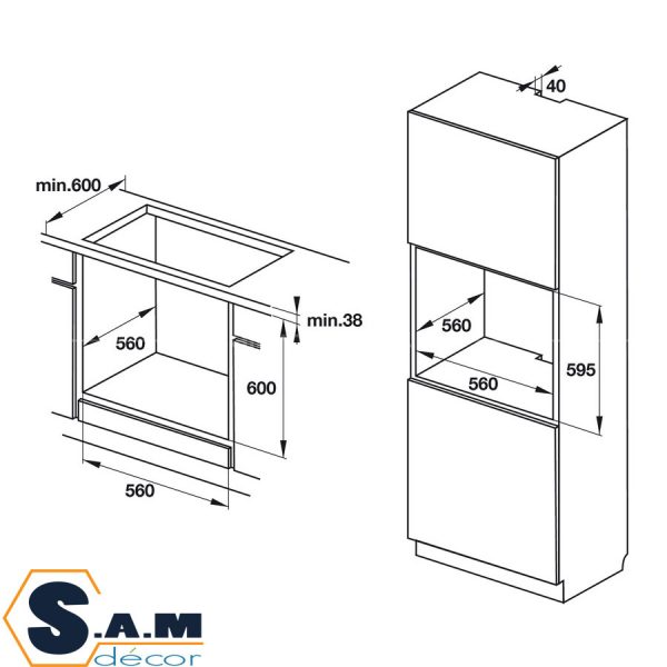 Lò nướng âm tủ Hafele HO-K60B 65L 534.05.581
