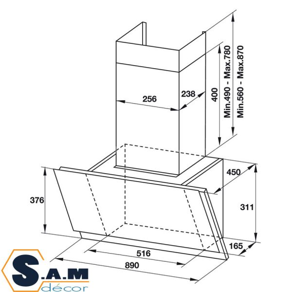 Máy hút mùi gắn tường Hafele HH-WVS90A 533.86.003