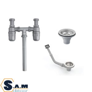 Bộ xả cho chậu bếp 2 hộc (1 xả tràn) Hafele 567.25.875