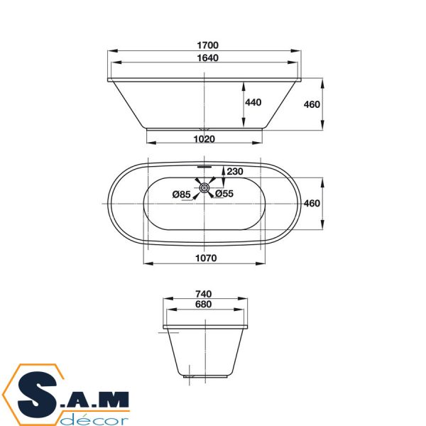 Bồn tắm âm tròn Hafele ACTIVE 1700, SKU 588.55.680 Bồn tắm âm tròn Hafele ACTIVE 1700, SKU 588.55.680