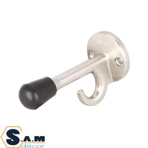 Chặn cửa gắn tường có móc Hafele 489.70.220 màu niken mờ